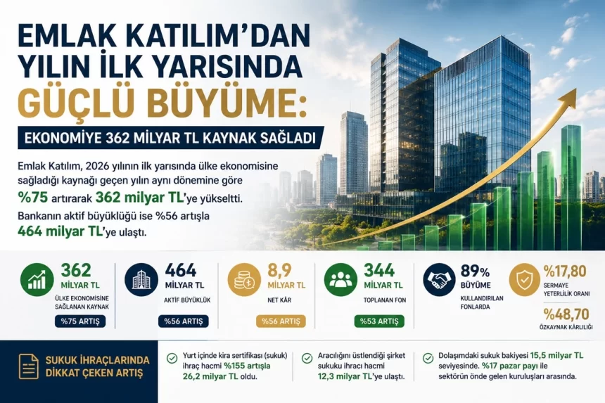 Emlak Katılım’dan yılın ilk yarısında güçlü büyüme: Ekonomiye 362 milyar TL kaynak sağladı